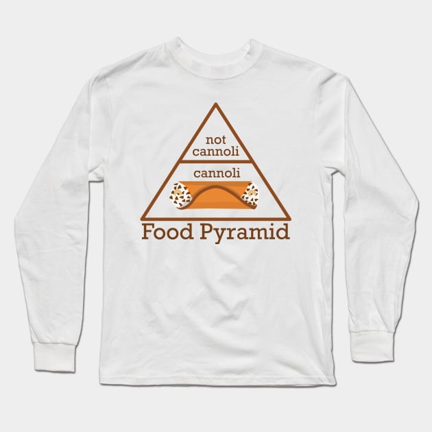 Cannoli is a Food Group Funny Food Pyramid Long Sleeve T-Shirt by Get Hopped Apparel